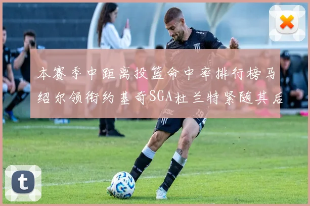 本赛季中距离投篮命中率排行榜马绍尔领衔约基奇SGA杜兰特紧随其后